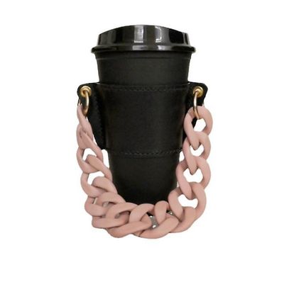 Yunshu Kaffekop Tote Drink Carrier Genanvendelig drikkevareholder med håndtagskæde blackpink
