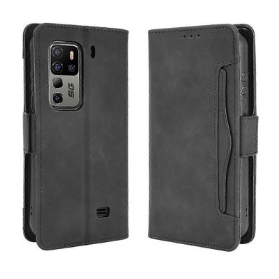 Ulefone Armor 11 / 11T 5G -kotelo, säädettävä ja irrotettava korttikotelo, magneettinen suljin, nahkainen lompakkokotelo Musta A