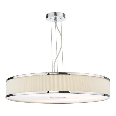 Dar Lighting Alvaro 6 Let Cylindrisk vedhæng poleret Krom Elfenben