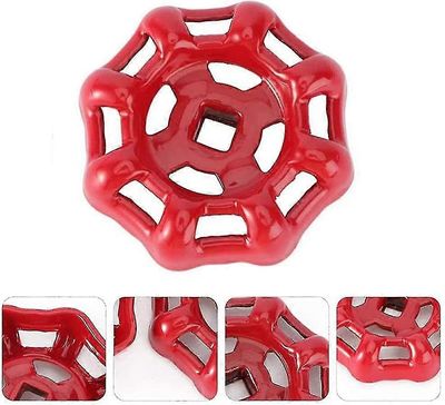 Valurauta ulkopuolella hana pyöreä pyörä kahva letku bib kahva vesitahro kahva 6x6mm, punainen 6MM * 6MM