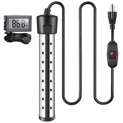 Upotusvedenlämmitin, 1500 W: n uima-altaan lämmitin kytkinohjauksella, kylpyammeen lämmitin älykkäällä lämpötilan säädöllä Us Plug Musta