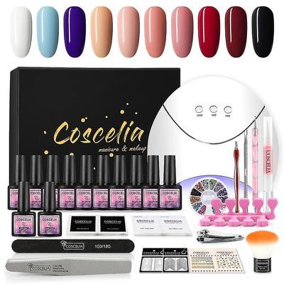 Mikasa 8ml Uv Gel Polish Kit Med 36w Uv / led Lamp Nagl Art Nail Design Gel Neglelak Starter Kit