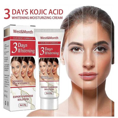 3 dager Kojic Acid Whitening Fuktighetsgivende Krem Hud Bleking Mørk Flekkfjerner 2 STK