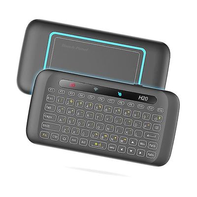 H20 2.4g trådløs baggrundsbelysning Hele panelet Touchpad Ir Learning Keyboard Air Mouse til Windows / Android