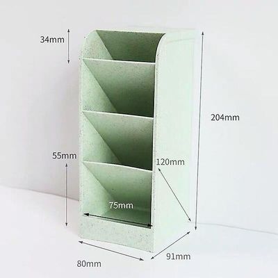 Creative Multifunctional 4 Grid Desktop Organizer Pen Holder, 204mm X 91mm X 80mm, Grøn farve