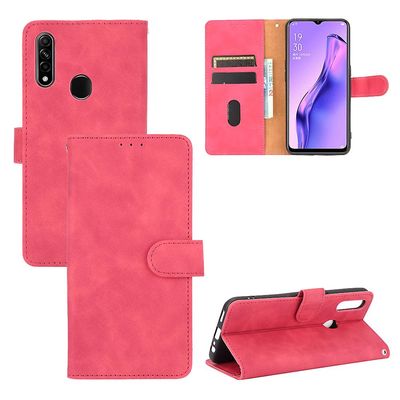 Etui til Oppo A8 / A31 2020 Cover Premium læder med kortholder Flip Folio magnetisk etui Etui Coque - Sort Pink