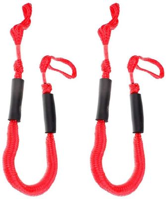 Linkrunning 2 stk Bungee Dock Lines Fortøjning af reb af 4-5.5ft sejlads gaver til mænd Båd tilbehør Ponton tilbehør Rød 4ft