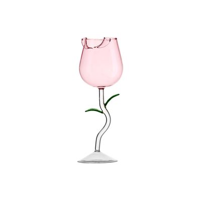 Ruusukukkaviinilasit, luova punaviinilasi cocktail mehulasi juhlaillalliselle hääfestivaali Vaaleanpunainen 280ml