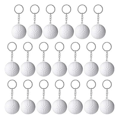 20 pakkausta golfpallon avaimenperiä juhlapalveluksille, golfpallon stressipallo, koulun karnevaalipalkinto, urheilu Ce - B Valkoinen