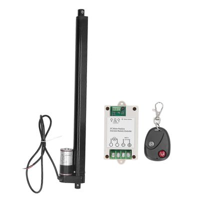 Sähköinen lineaarinen alumiiniseos 400mm Stoke lineaarinen liiketoimilaite vuodesohvalle 1000N musta 12VDC ohjaimen kaukosäätimellä