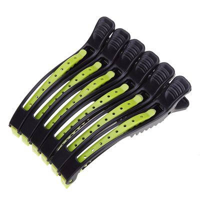 6pcs Salon Krokodille Hair Grips Clips Grøn