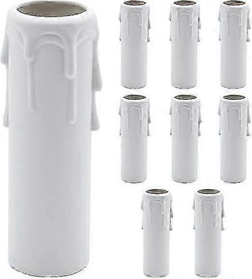 10 kpl kynttilän tiputusholkit valkoiset muoviset kynttilänpäälliset putket holkit valoille kattokruunu seinävalaisin 22 x 105 cm
