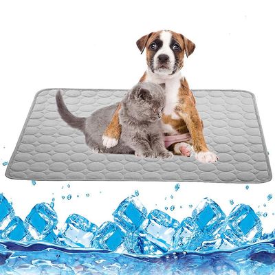 Eveltek Hund Køling Mat Sommer Ice Silk Pet Cool Bed Hunde Katte Kennel Pad Grå 50x40cm