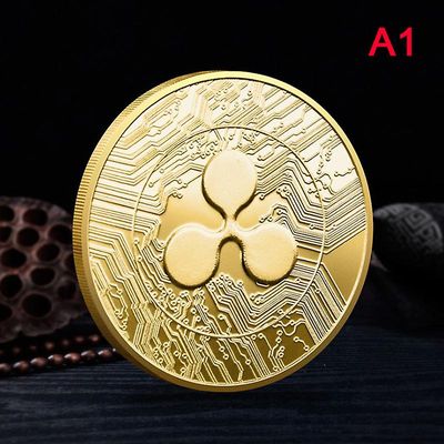 Unbrand 1st pläterat Ripple Coin Xrp Crypto Minnesmärke Ripple Xrp Samlarmynt Guld