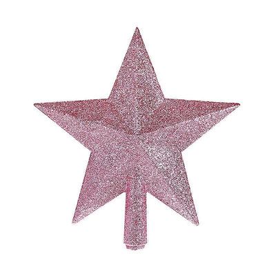 Joulukuusen yläosan koristelu vaaleanpunainen