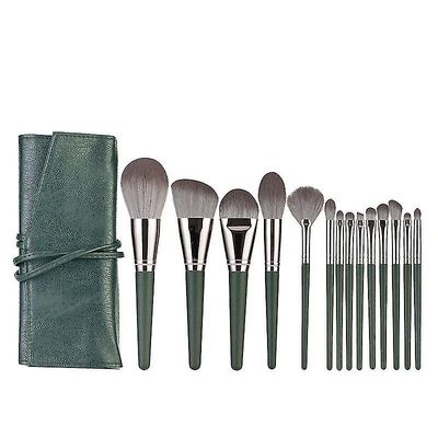Coosilo 14stk makeup børste sæt med taske til øjenskygger kosmetik børster kit