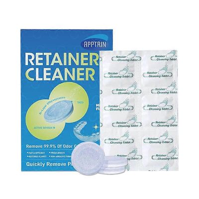120 Count Retainer Cleaner -tabletit 4 kuukauden annos hammasproteeseille, oikomiskalvoille ja yösuojille poistaa hajun ja valkaisee hampaita