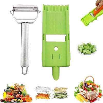 Kakanwo Multi Potato Peeler Multi Double Knife Peeler Vegetabilsk Cutter Skiver Grønn Free Size