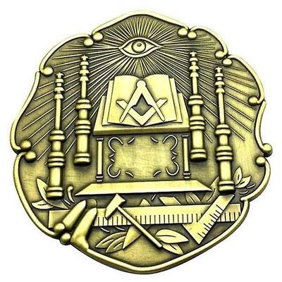 Bricks Masons Alter &kolonner alle ser øje antikke guld bil emblem