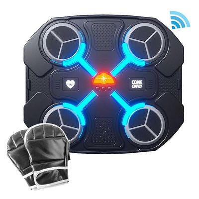 2024 Lasten musiikkinyrkkeilykone käsineillä, Bluetooth Smart Boxing Training Wall Target -nyrkkeilytyynyt lasten syntymäpäivän joululahjaksi Musta