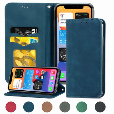 Gangxun Sag Til Iphone Xr Magnetisk Lukning Læder Tegnebog Cover Housse Etui Shockproof - Blå