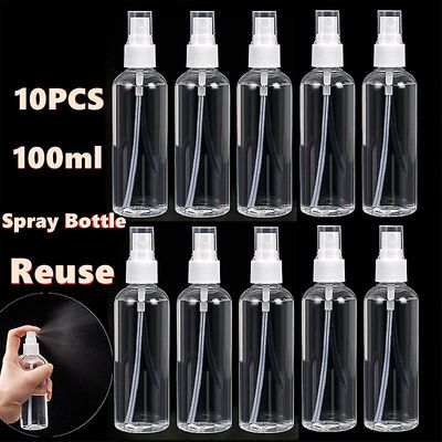 Besser Tom Spray Flaske Tåge Forstøver Transparent 100ml Bærbar 10PCS