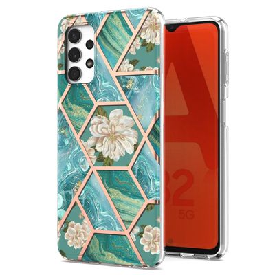 Gangxun Etui til Samsung Galaxy A23 5g / 4g marmorkofanger strålende design stødsikker fleksibel - pink Blå