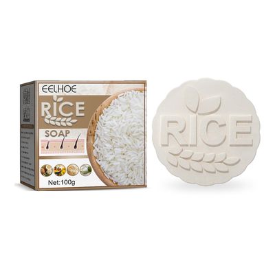 Fruushop Anti-hårtap Rice Shampoo Bar Rice Vann sjampo og balsam for hårvekst Hårtap Oil Control Shampoo Soap 1Pcs