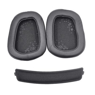 Öronkuddar+huvudband för Logitech G633 G933 hörlurar Ersättning Skum Hörselkåpor Öronkudde Accessori svart