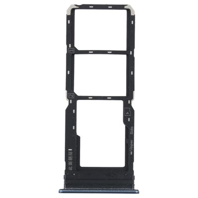 For Vivo Y21 2021 / Y21s / Y21t / Y21t India Sim + SIM-kortskuff + Micro SD-kortskuff Mørk blå