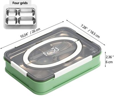 Linkrunning Bento Box Børns Madkasse-Ultra Lille opdelt rustfrit stål snackbeholder-4 dele til 2 oz møtrik kød ost fingermad rustfrit stål låg gr