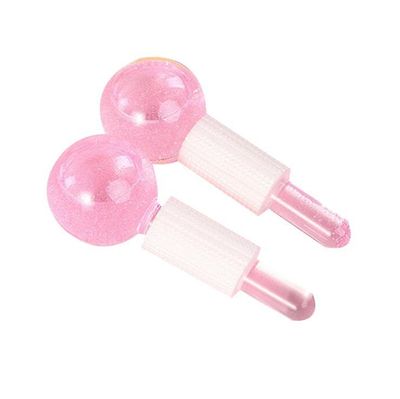 Yunshu Facial Ice Ball Massage Toolsice Roller Globes Berolige Rødme 2pcs Pink