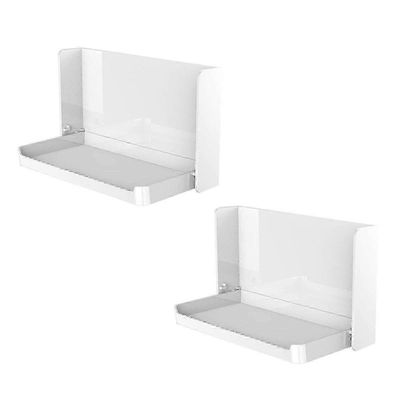 Pieni kelluva hylly seinälle, taitettava kylpyhuonehylly seinäteline, yöpöytä puhelimelle, kaukosäädin Valkoinen