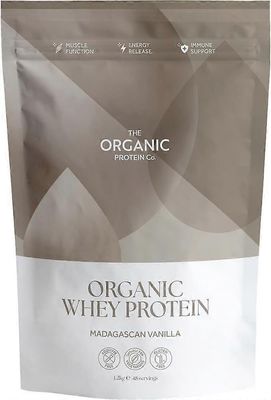 The Organic Protein Co Luomuproteiini Co Madagaskarin vanilja luomu heraproteiinijauhe 1,2 kg