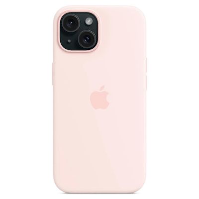 IPhone 15 -kotelolle, joka on yhteensopiva MagSafe-naarmuuntumattoman silikonisen puhelimen kannen kanssa - punainen Vaaleanpunainen