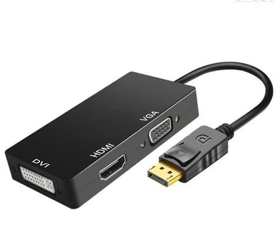 Coosilo Vis Port Dp til Hdmi Vga Dvi-mellemstik til Microsoft Surface Mac Pro 3 2 1 sort