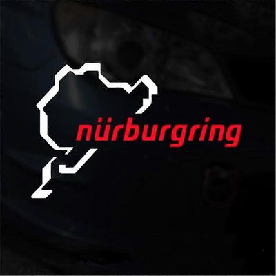 Kilparadan Nürburgring-autotarra Kilpa-auto Moottoriurheiluvinyylikoristetarra auton korin ikkunaan vedenpitävä valkoinen