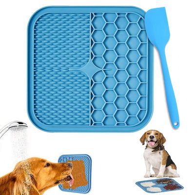 Eveltek Dog Lick Mat, hund Lick Pad med sugekopper, kedsomhed og angstreducer, alternativ til langsom feeder hundeskåle Blå