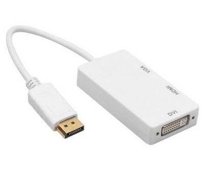 Coosilo Vis Port Dp til Hdmi Vga Dvi-mellemstik til Microsoft Surface Mac Pro 3 2 1 hvid