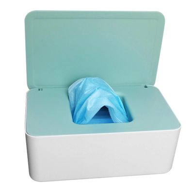 Monikäyttöinen maskilaatikon järjestäjä Suljettu kosteutettu pehmopaperilaatikko olohuoneen keittiöön Vihreä valkoinen