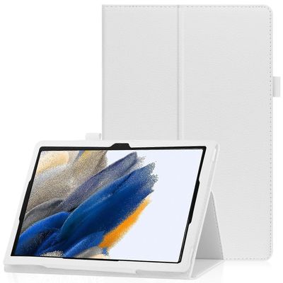 Samsung Galaxy Tab A8 10.5 (2021) Litchi Texture Tablet -kotelo Pu nahkainen suojakansi automaattisella herätyksellä / lepotilalla - musta Valkoinen