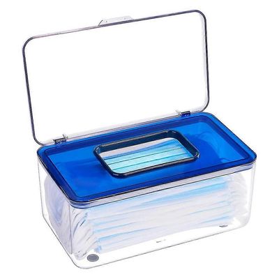 Bosheng Maskin annostelija, maskin pidikkeen säilytyslaatikko kosteankestävälle maskikotelolle, jossa on kansi sininen