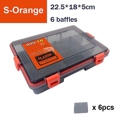 Fiskegrej Box Lure Bait Hook Tool Opbevaring Box Vandtæt Fiskeri Tilbehør Plast Opbevaring Fiskekasse Orange S