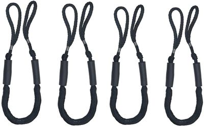 Linkrunning 4 stk Bungee Dock Lines Fortøjning af reb af 4-5.5ft Sejlads Gaver til mænd Båd tilbehør Ponton tilbehør Perfekt til båd Jet Ski kajak ...