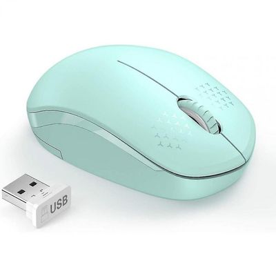 Zhanhuang Langaton hiiri, 2,4 g hiljainen hiiri USB-vastaanottimella, kannettavan tietokoneen hiiri (vihreä)