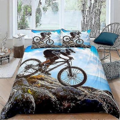 Pojat Polkupyöräilijä Vuodevaatteet Setti lapsille Poika Miehet Lohduttaja Päällinen Extreme Sport Teema Pussilakana Huone Dcor B 140x210cm