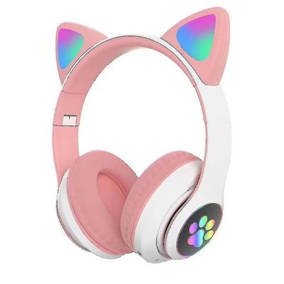 Headphones Cat Claw Cat Ear Bluetooth Headset, Glødende Game Star Bluetooth Headset, Rosa