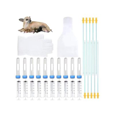 10 sett avlssett kunstig inseminering hund avl kit inseminasjon oppdretter kit for små og mellomstore raser Som vist