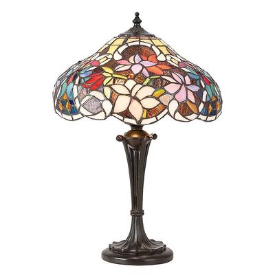 Interiors 1900 Lighting Sullivan 2 Lys Lille Bordlampe Mørk Bronze, Tiffany Glas, E27