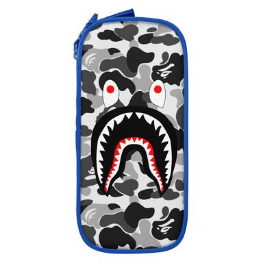 Bape Shark Camo suurikapasiteettinen penaali, iso säilytyskynäpussi kynäkotelo vetoketjulla, kynäkotelo OneSize 5x10.5x21cm